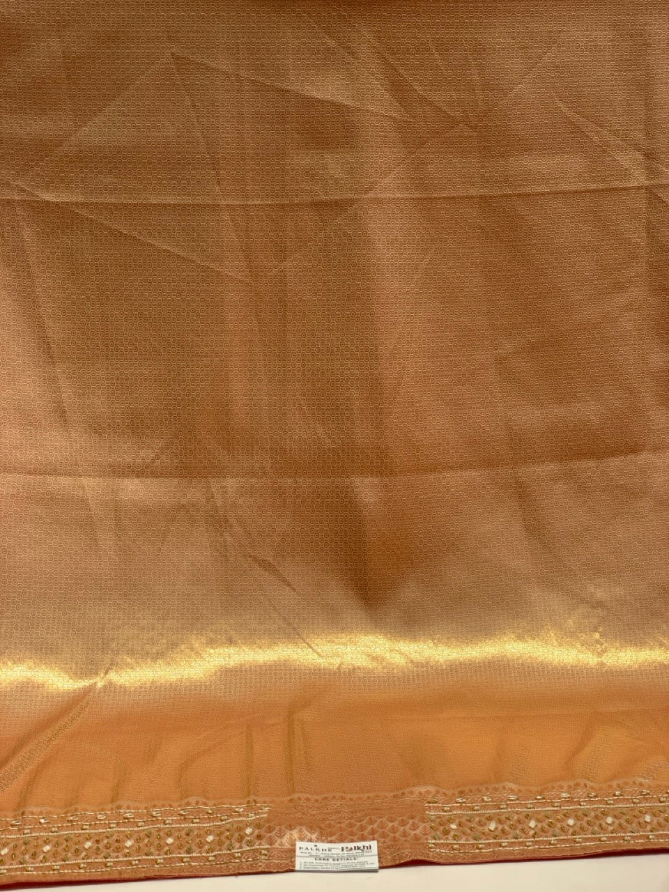 Peach Semi Kanjivaram x Hand Embroidery