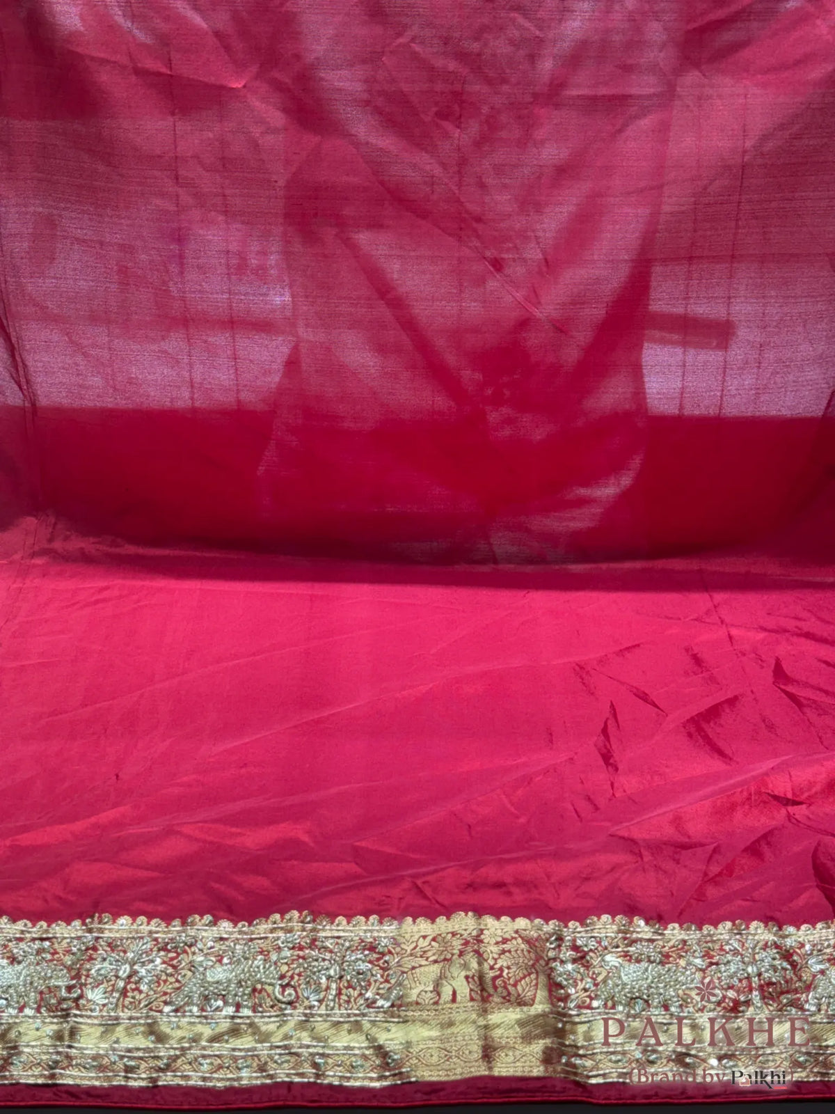 Reddish Maroon Traditional Motifs Kanjivaram x Hand Embroidery (CU28)
