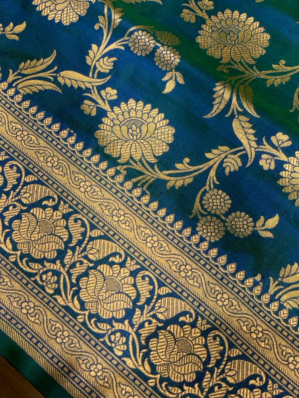 Royal Blue Banarasi Jaal in Pure Katan Silk