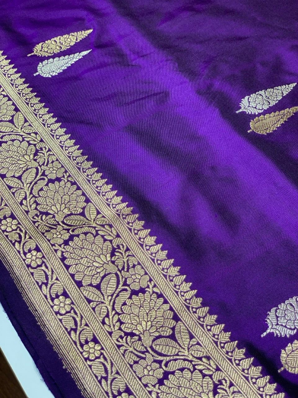 Purple Banarasi Butti in Katan Silk