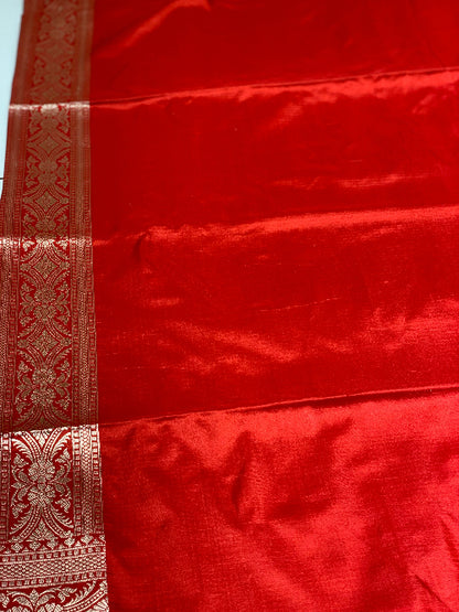 Red Banarasi Buttas in Pure Katan Silk