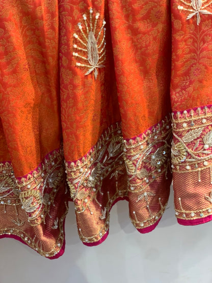 PURE SILK BROCADE KANJIVARAM (CONTRAST BORDER) X EMBROIDERY