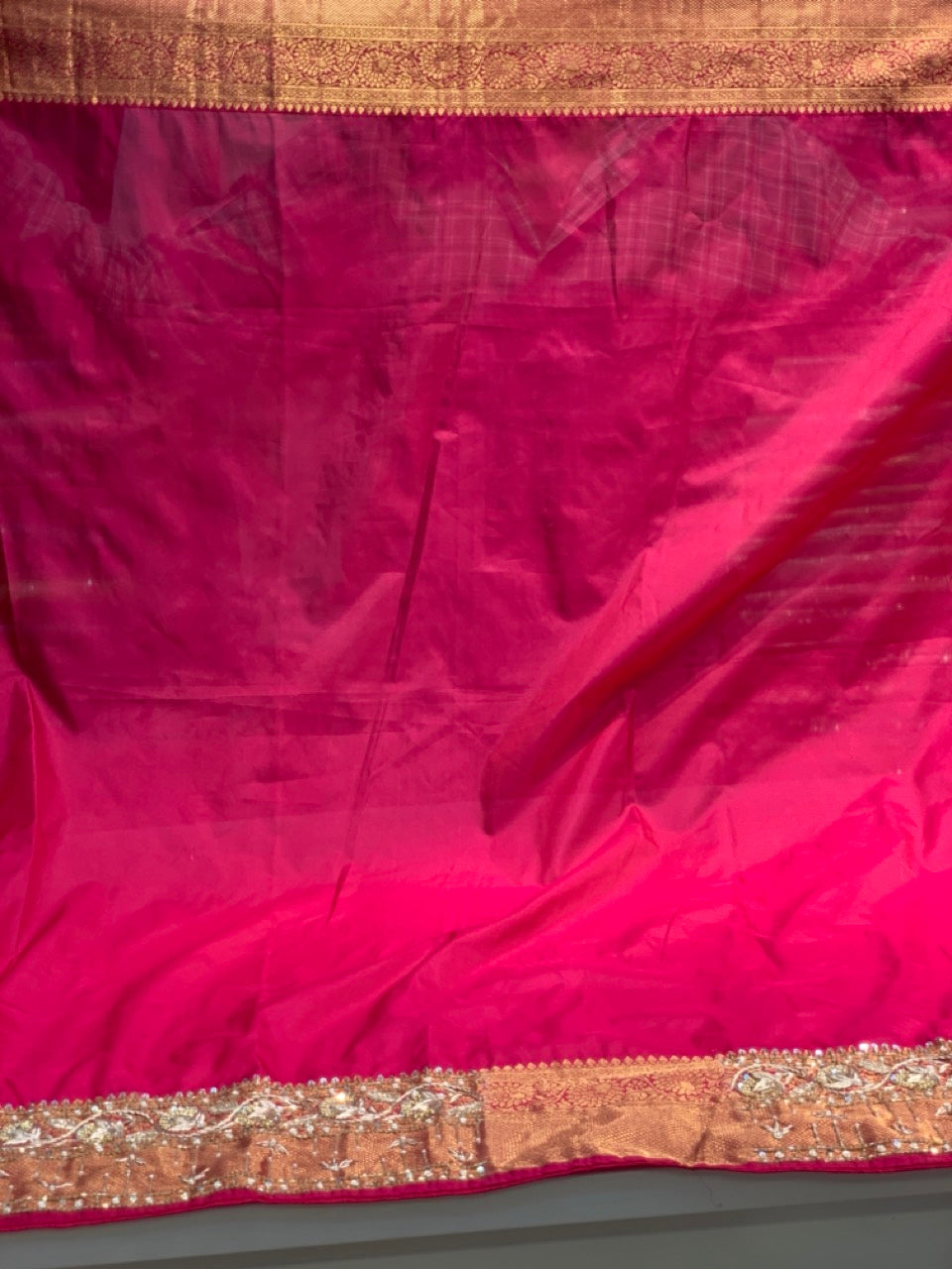PURE SILK BROCADE KANJIVARAM (CONTRAST BORDER) X EMBROIDERY