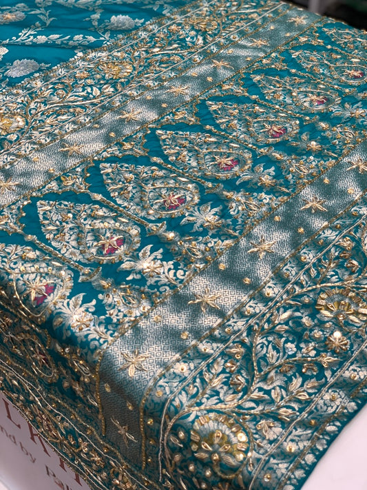 Banarasi Jaal in Soft Katan x Embroidery