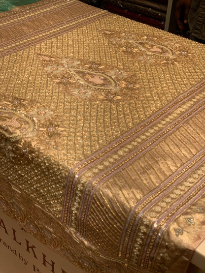 SAGE GREEN WITH PINK TISSUE KANJIVARAM X EMBROIDERY