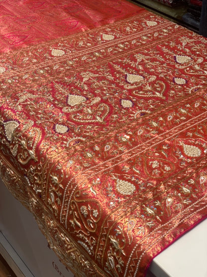 RANI PINK KANJIVARAM X EMBROIDERY