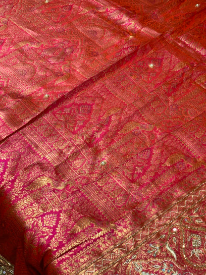 RANI PINK KANJIVARAM X EMBROIDERY
