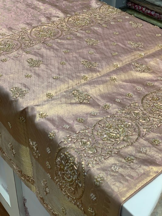 BABY PINK KANJIVARAM X EMBROIDERY