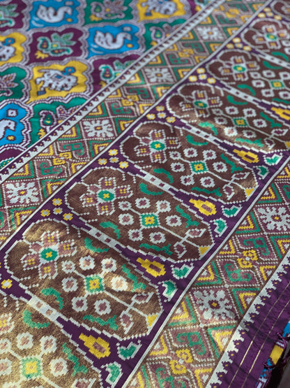 Purple Patola Animal Weave in Semi Silk