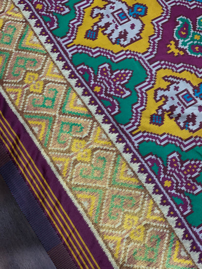 Purple Patola Animal Weave in Semi Silk