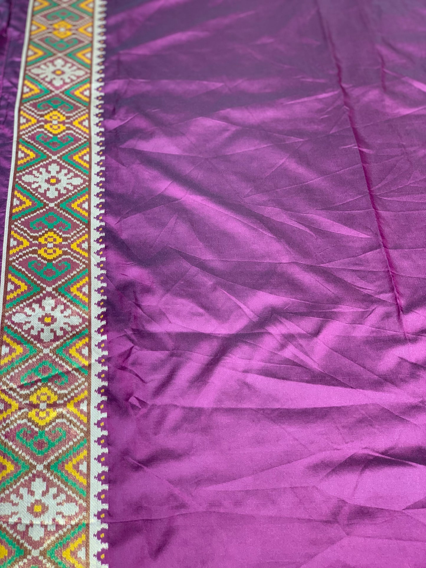 Purple Patola Animal Weave in Semi Silk