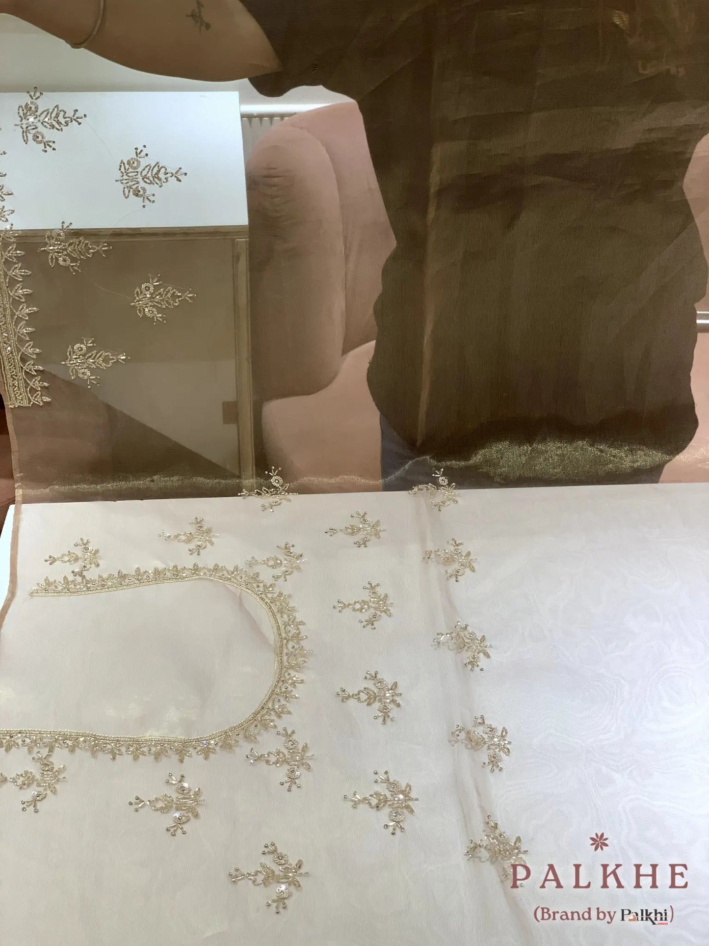 Gold Tissue Silk Fancy x Hand Embroidery