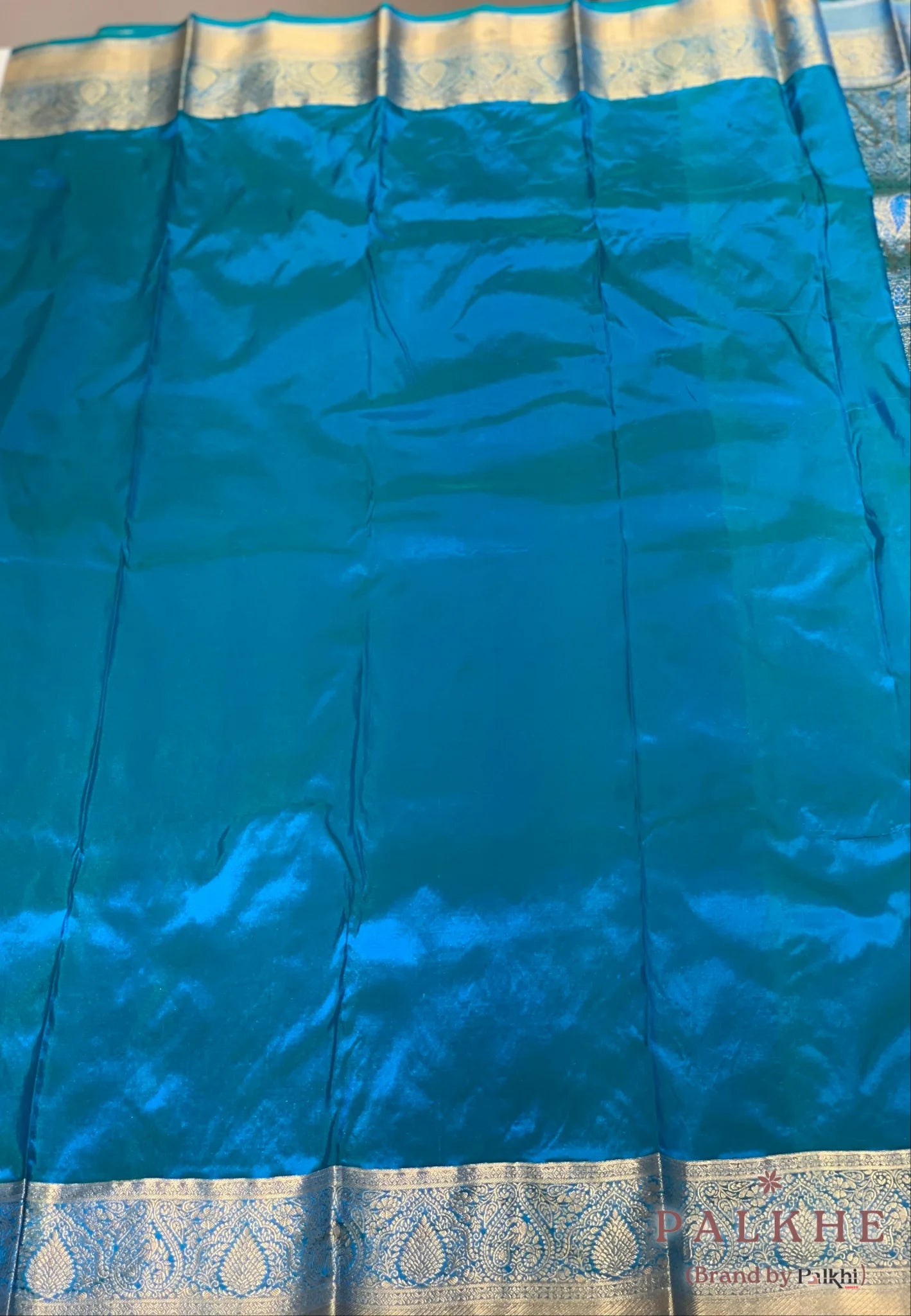 Blue Peacock Motifs in Pure Kanjivaram Silk