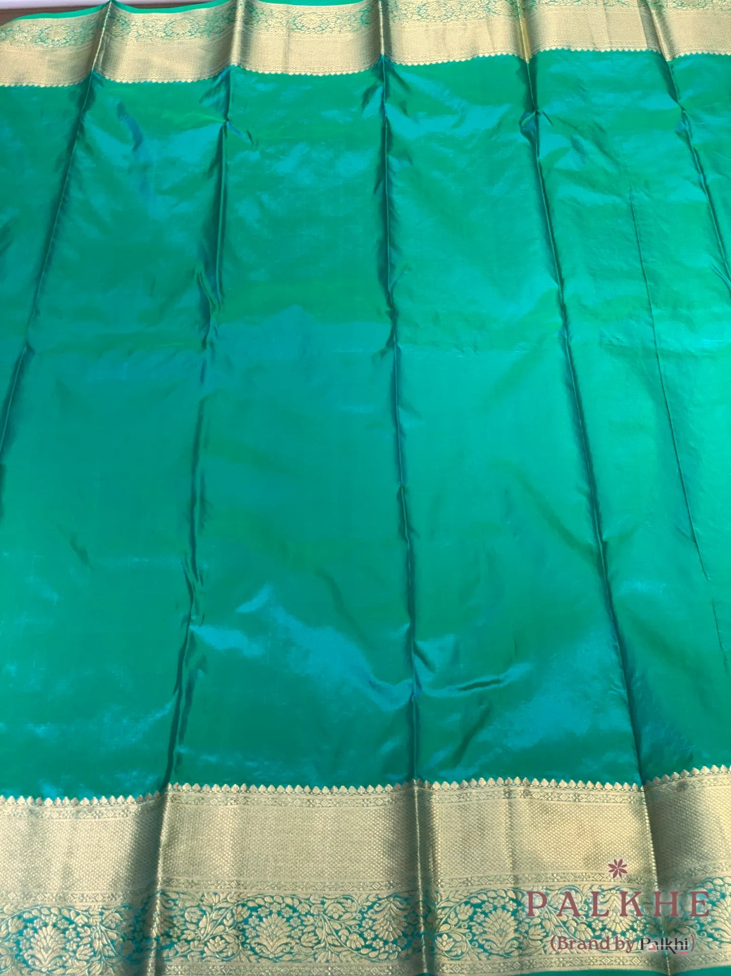 Green Floral Jaal in Pure Kanjivaram Silk
