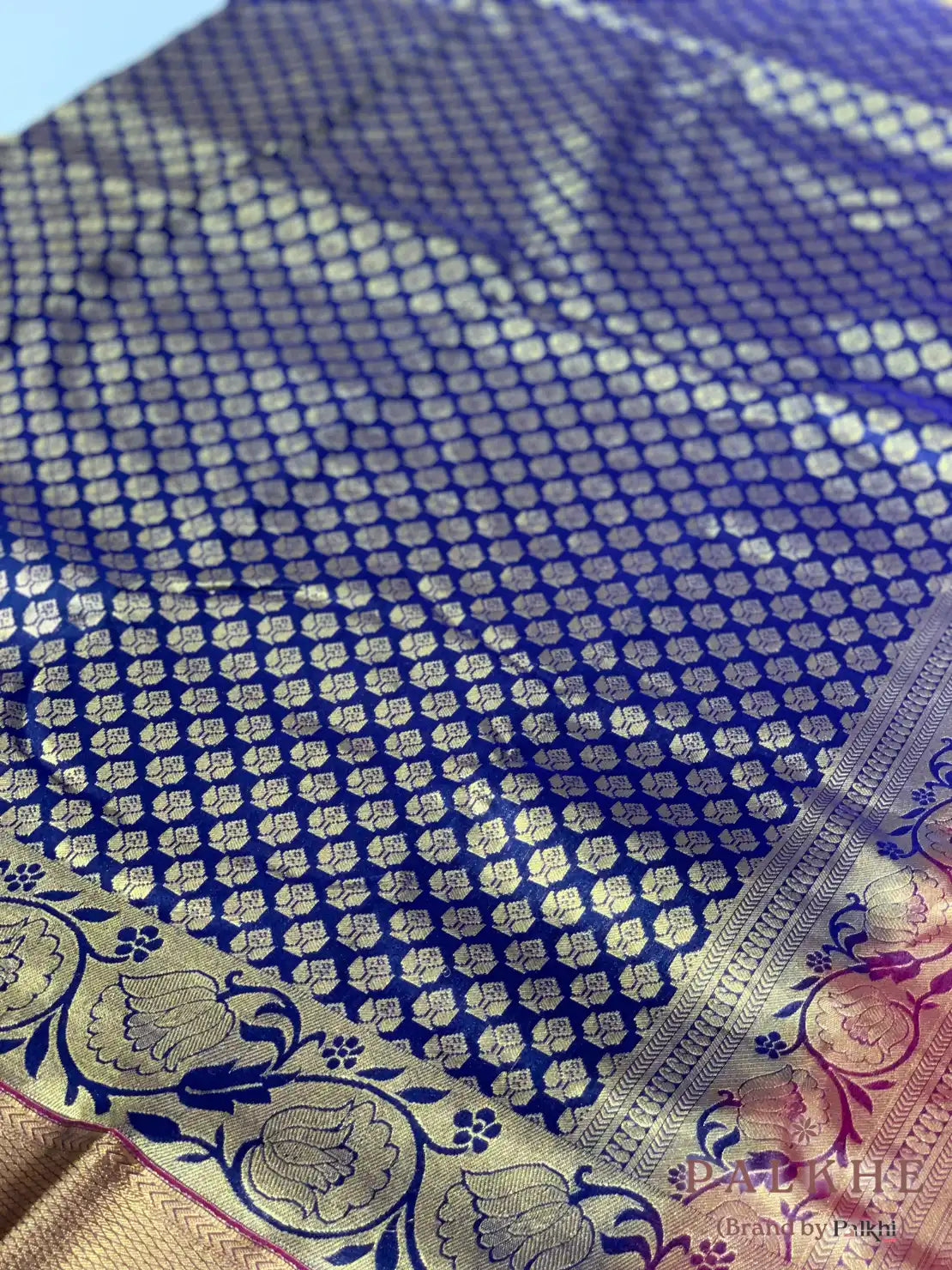 Royal Blue Buttis in Pure Kanjivaram Silk