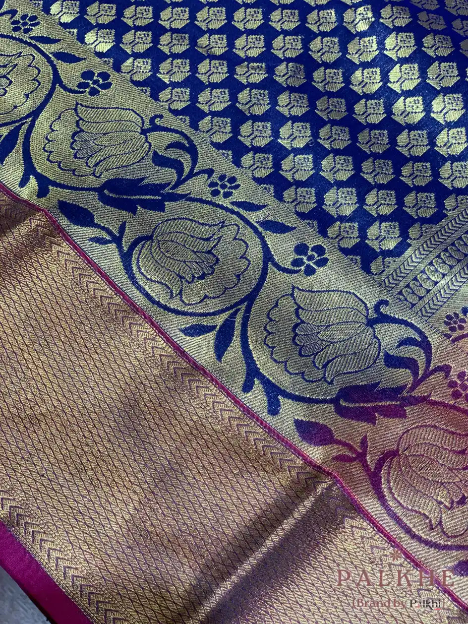 Royal Blue Buttis in Pure Kanjivaram Silk