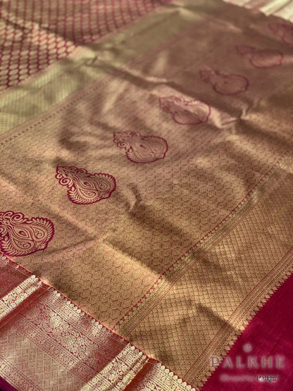 Maroon Buttis in Pure Kanjivaram Silk