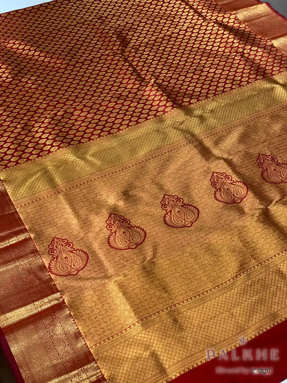 Maroon Buttis in Pure Kanjivaram Silk