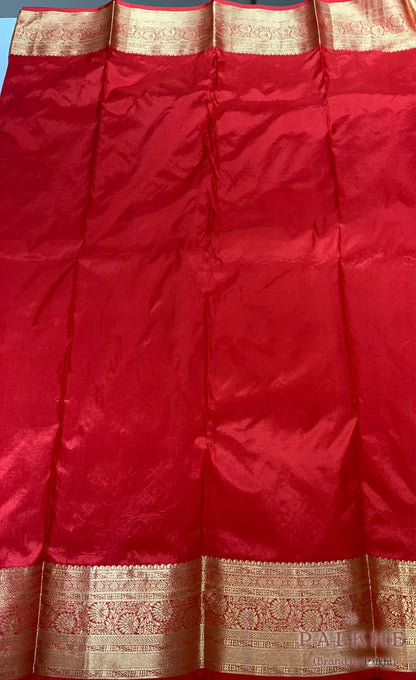 Red Floral Jaal in Pure Kanjivaram Silk
