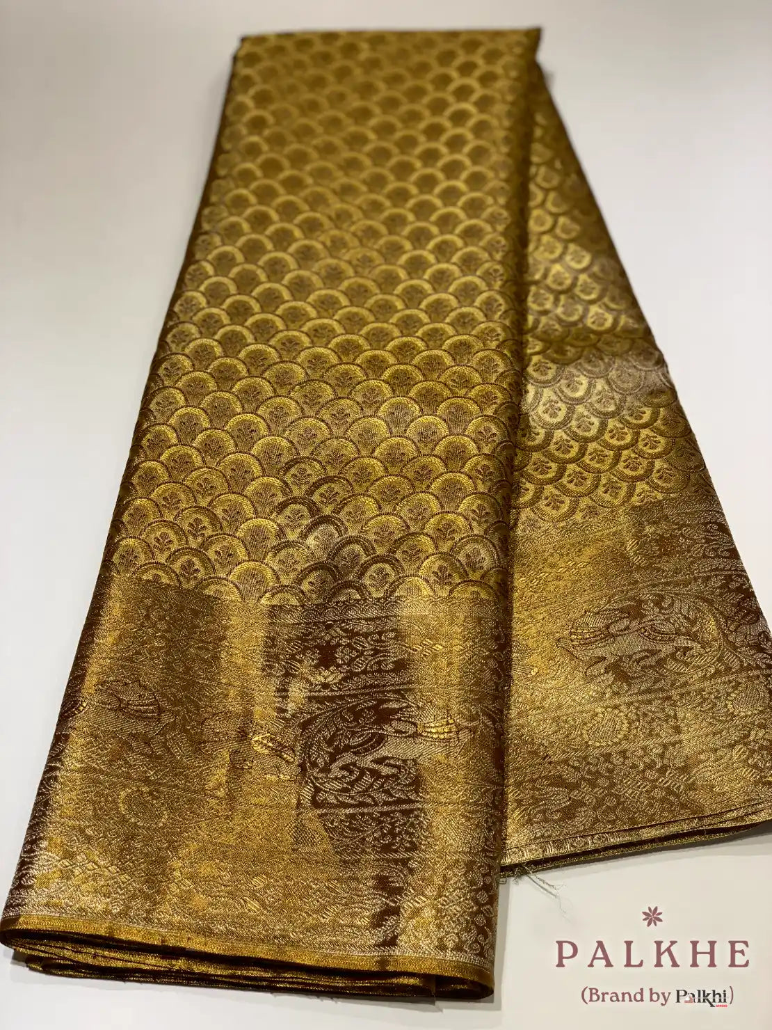 Gold Kanjivaram in Tissue Brocade Silk