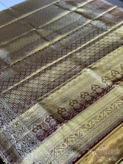 Gold Kanjivaram in Tissue Brocade Silk