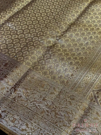 Gold Kanjivaram in Tissue Brocade Silk