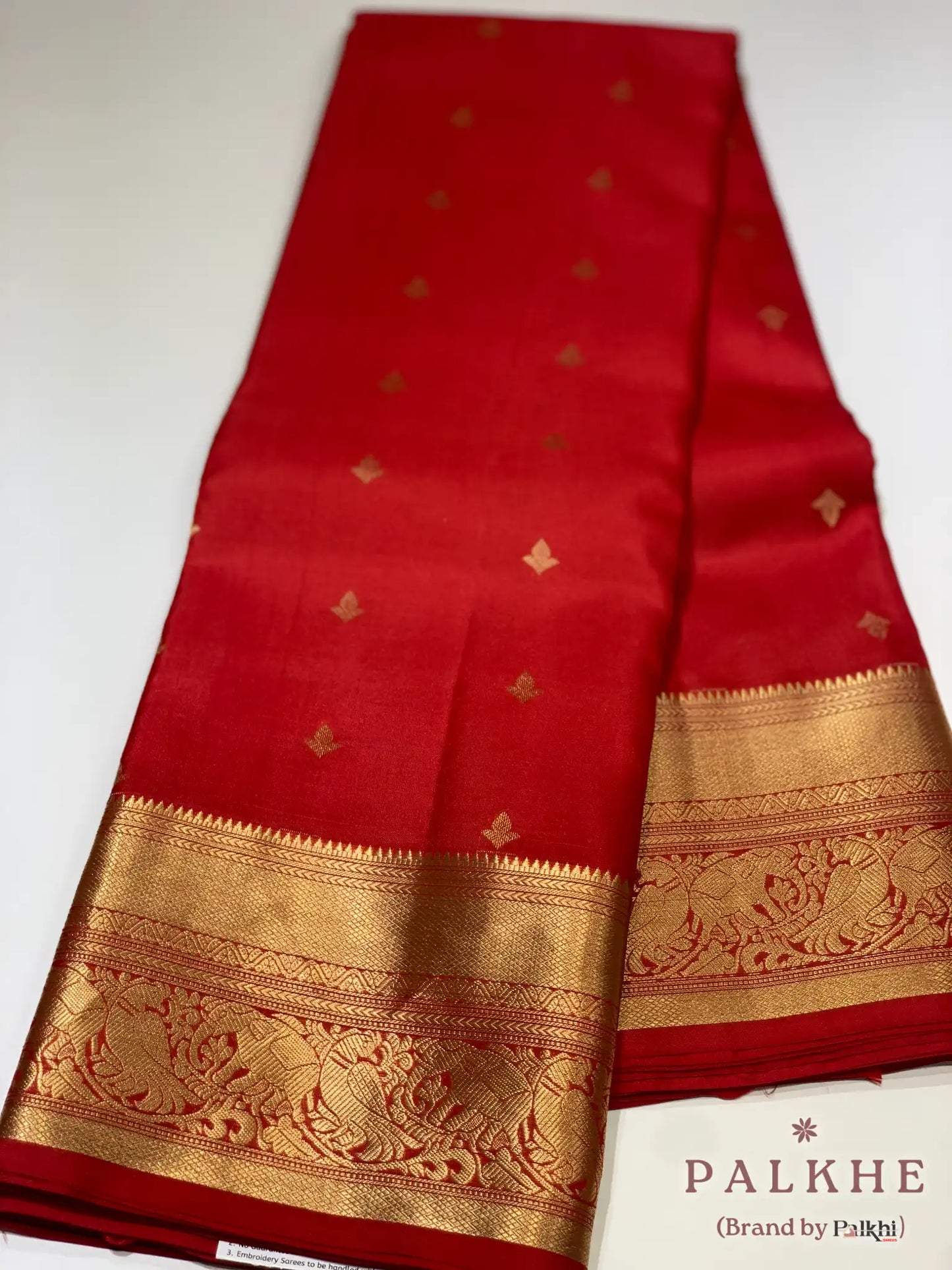 Red Buttis in Pure Kanjivaram Silk