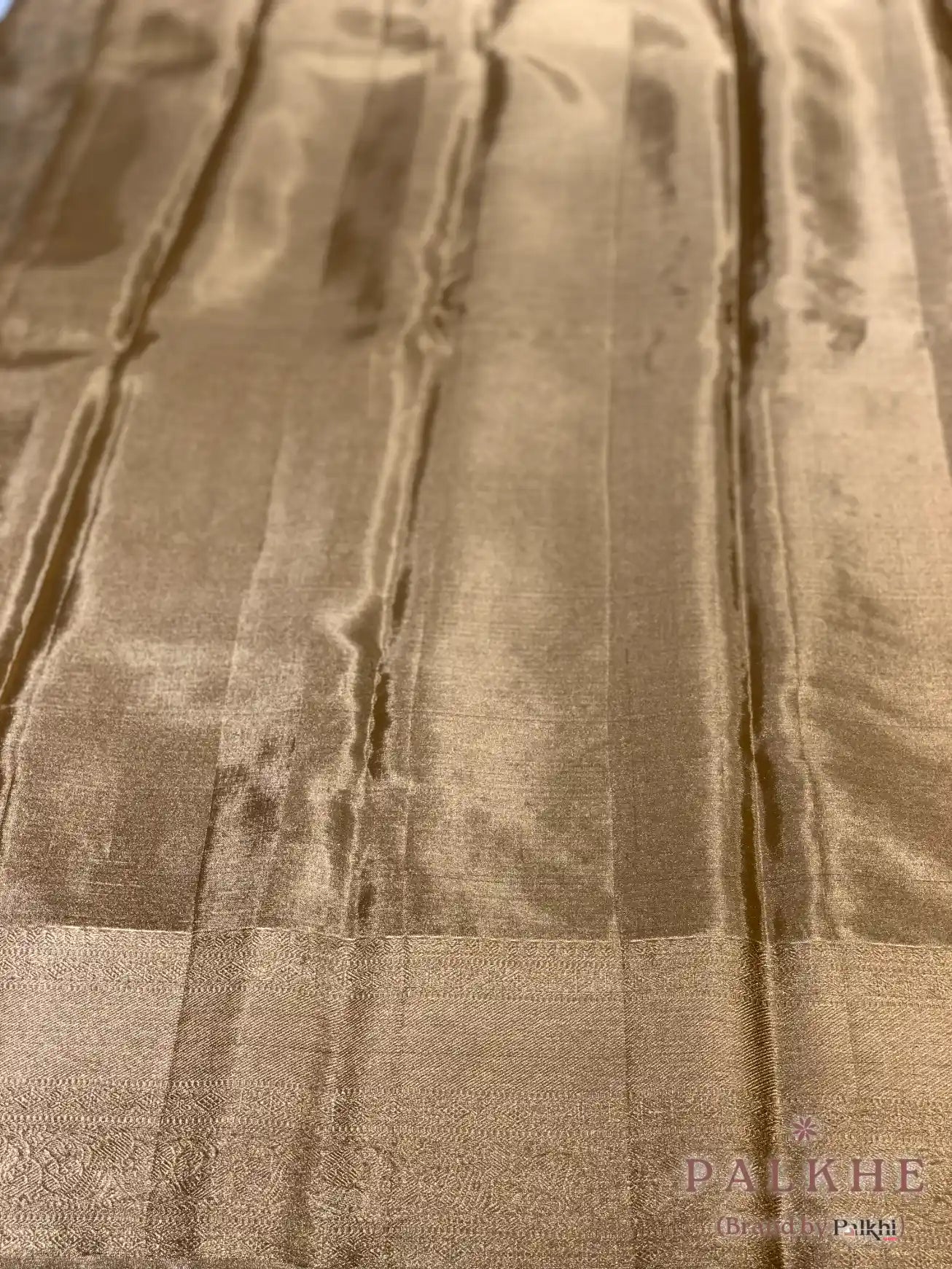 Gold Kanjivaram Floral Jaal in Pure Tissue Silk