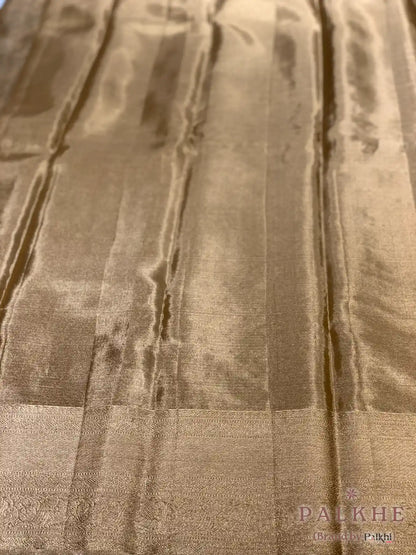 Gold Kanjivaram Floral Jaal in Pure Tissue Silk