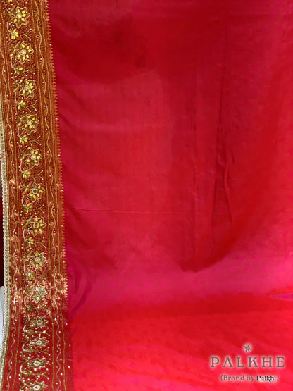 Mustard Yellow Pure Soft Silk Banarasi x Hand Embroidery