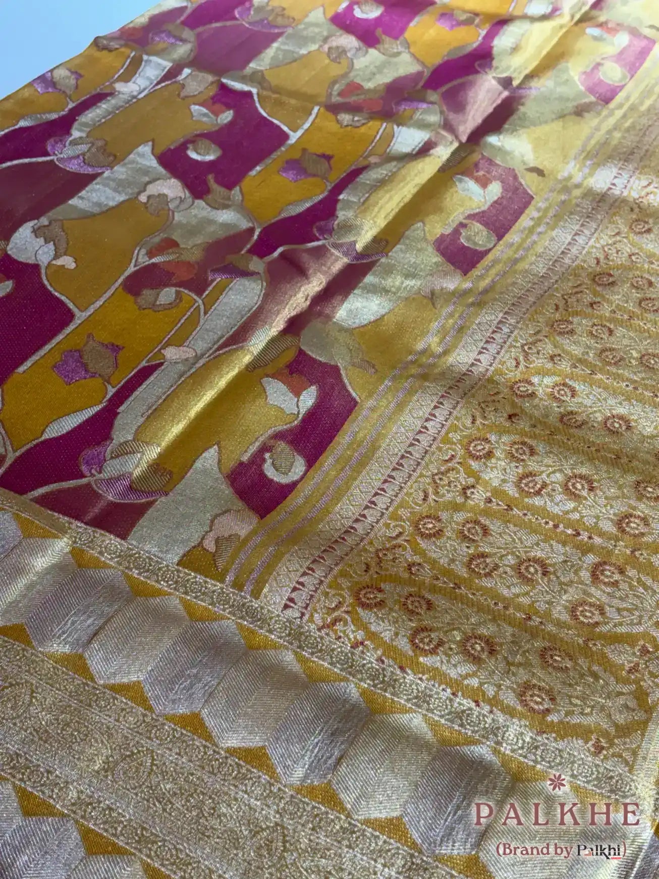 Multicolor Kanjivaram Fancy Geometric in Pure Silk