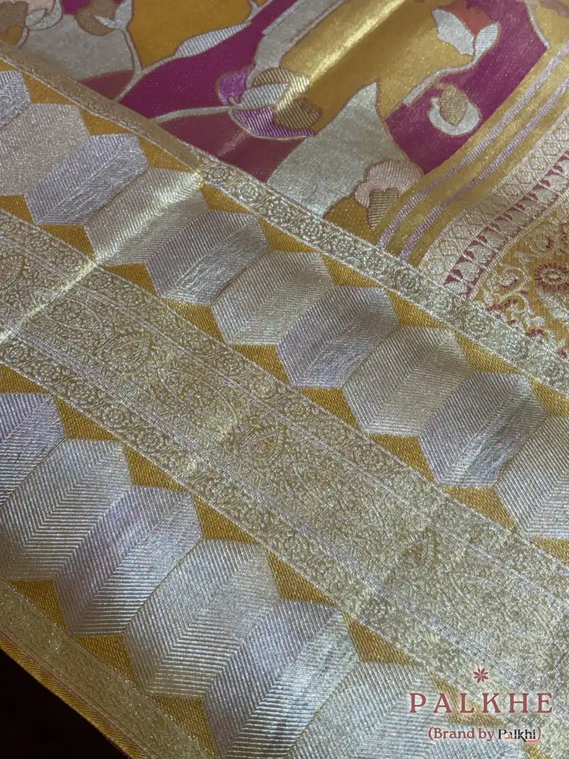 Multicolor Kanjivaram Fancy Geometric in Pure Silk