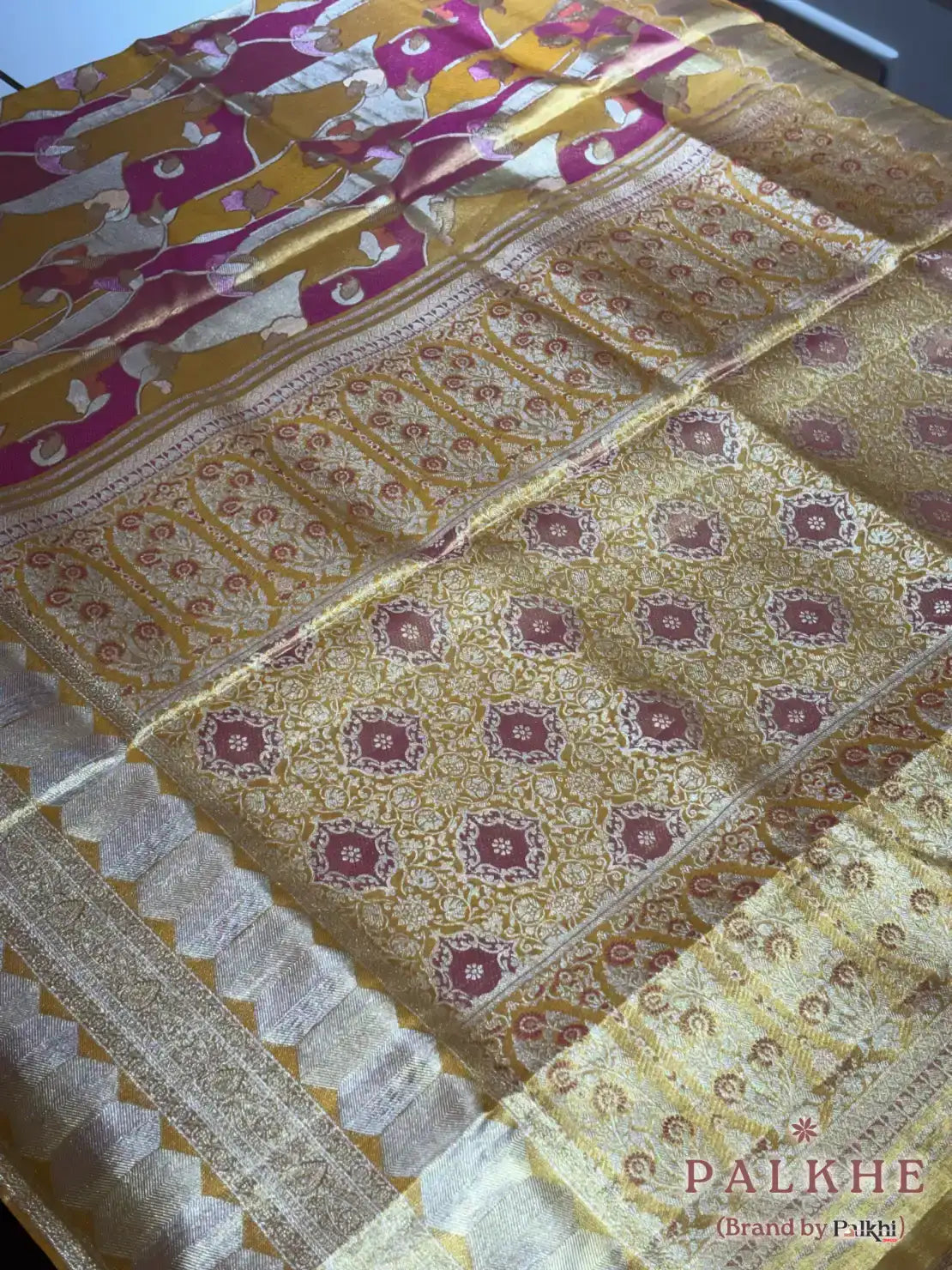 Multicolor Kanjivaram Fancy Geometric in Pure Silk