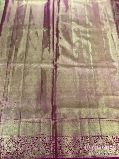 Pink Kanjivaram Floral Jaal in Pure Silk