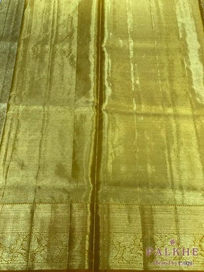 Gold Kanjivaram Brocade in Pure Tissue Silk