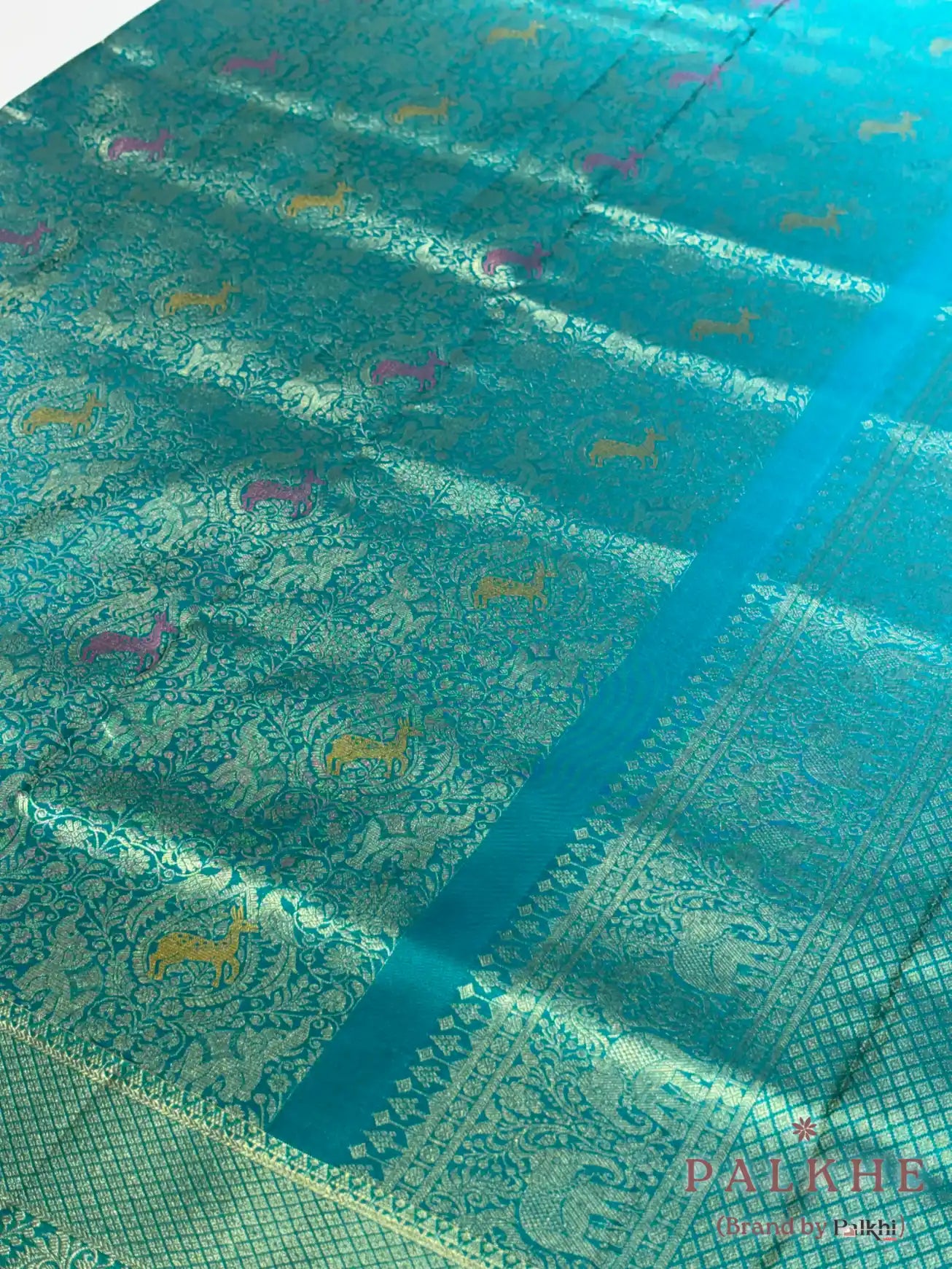 Aqua Blue Kanjivaram Shikara in Pure Kanjivaram Silk
