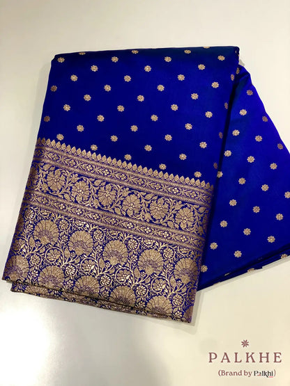Royal Blue Banarasi Buttis in Pure Silk