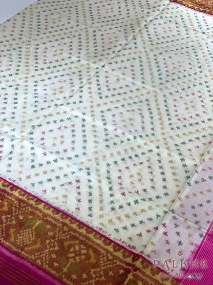 White Patola in Pure Silk
