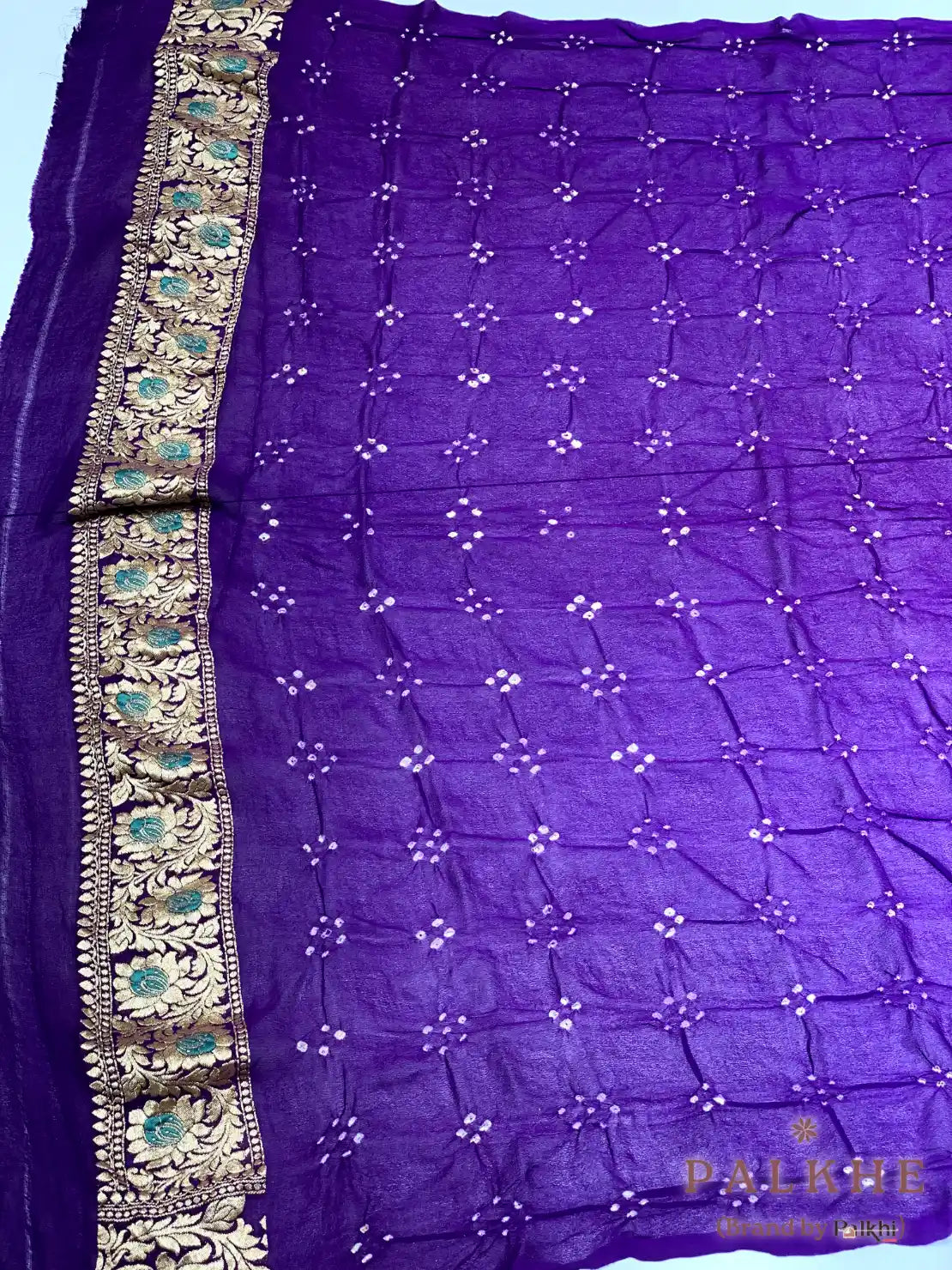 Purple Rai Bandhej in Pure Georgette