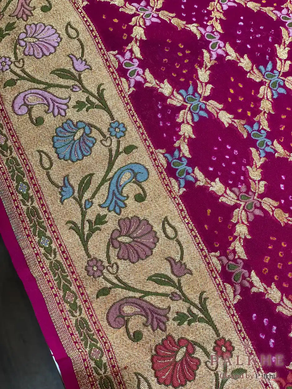 Rani Pink Bandhej in Pure Georgette