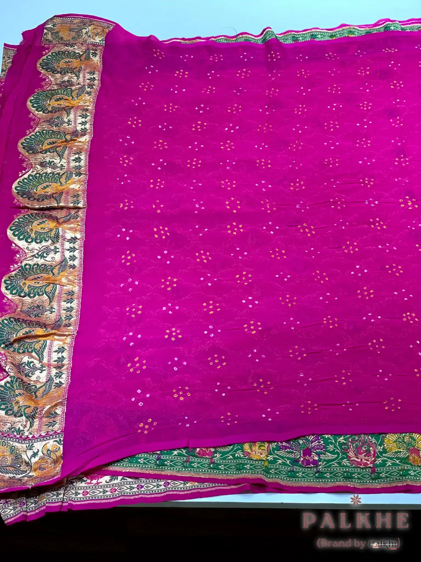 Rani Pink Rai Bandhej in Pure Georgette