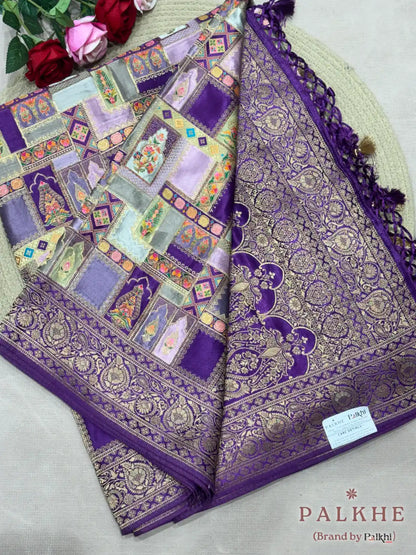 Purple Banarasi Rangkat in Silk