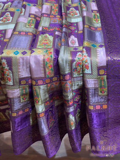 Purple Banarasi Rangkat in Silk