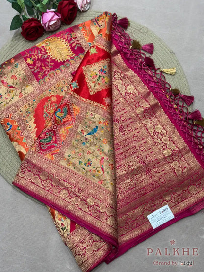 Pink Banarasi Rangkat in Silk