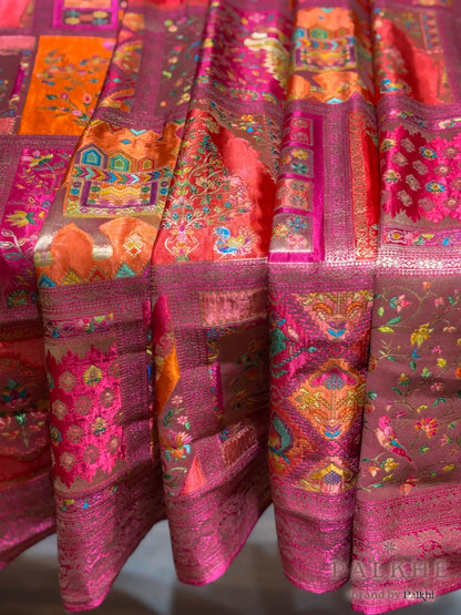 Pink Banarasi Rangkat in Silk