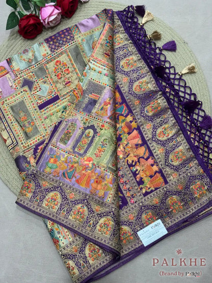 Purple Rangkat in Banarasi Silk