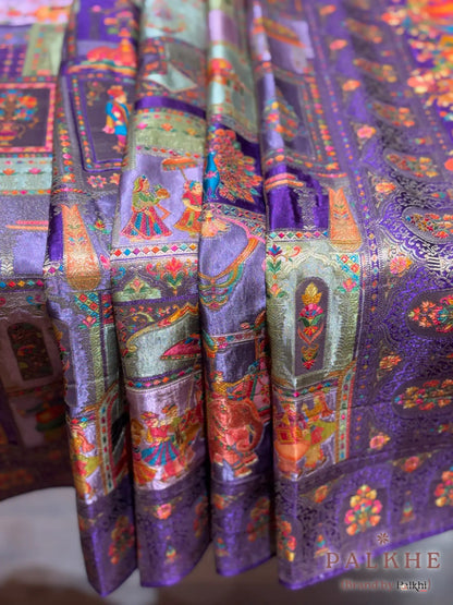 Purple Rangkat in Banarasi Silk