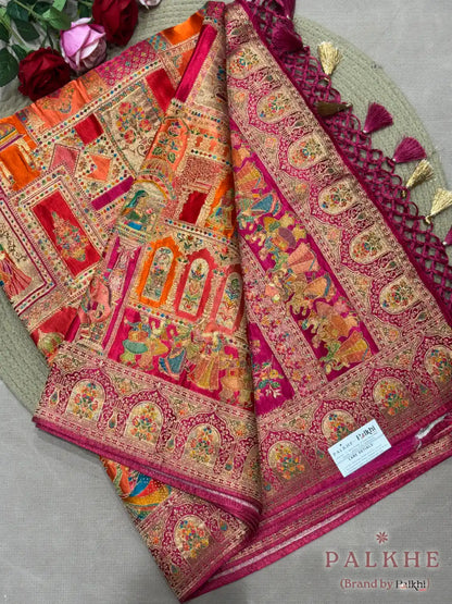 Rani Pink Rangkat in Banarasi Silk