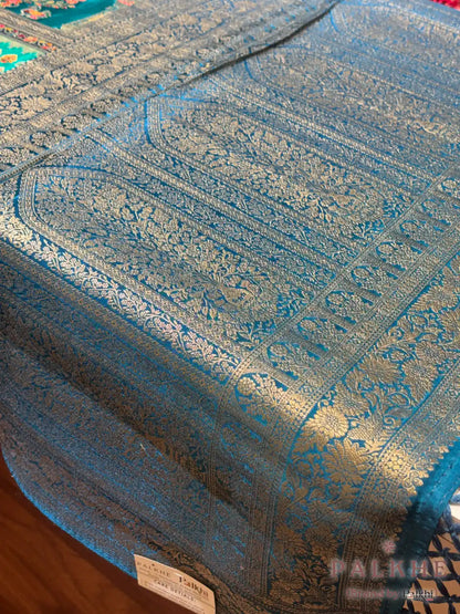 Blue Banarasi Rangkat in Silk