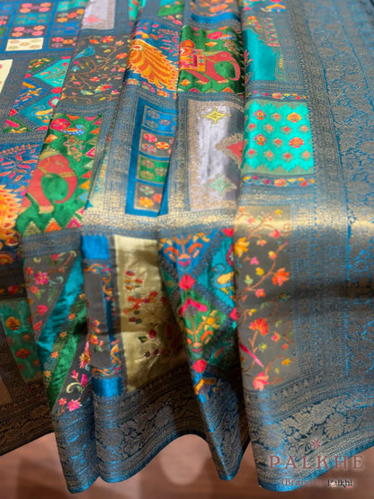 Blue Banarasi Rangkat in Silk
